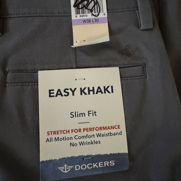 Dockers Men's Gray Easy Khaki Pants new with tags size 38X30 - Picture 4 of 5